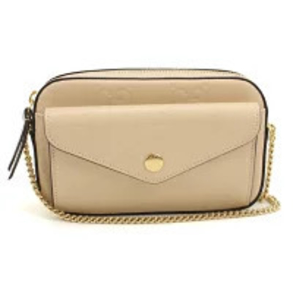 Gucci Crossbody Bag Chain Leather Beige Cream